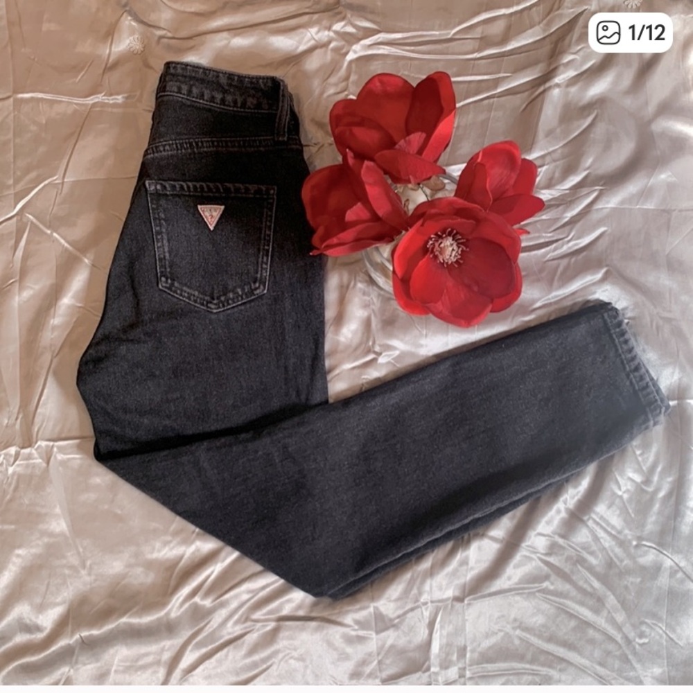 🌹Vintage Guess Los Angeles • Button Fly High Waisted Black Jeans